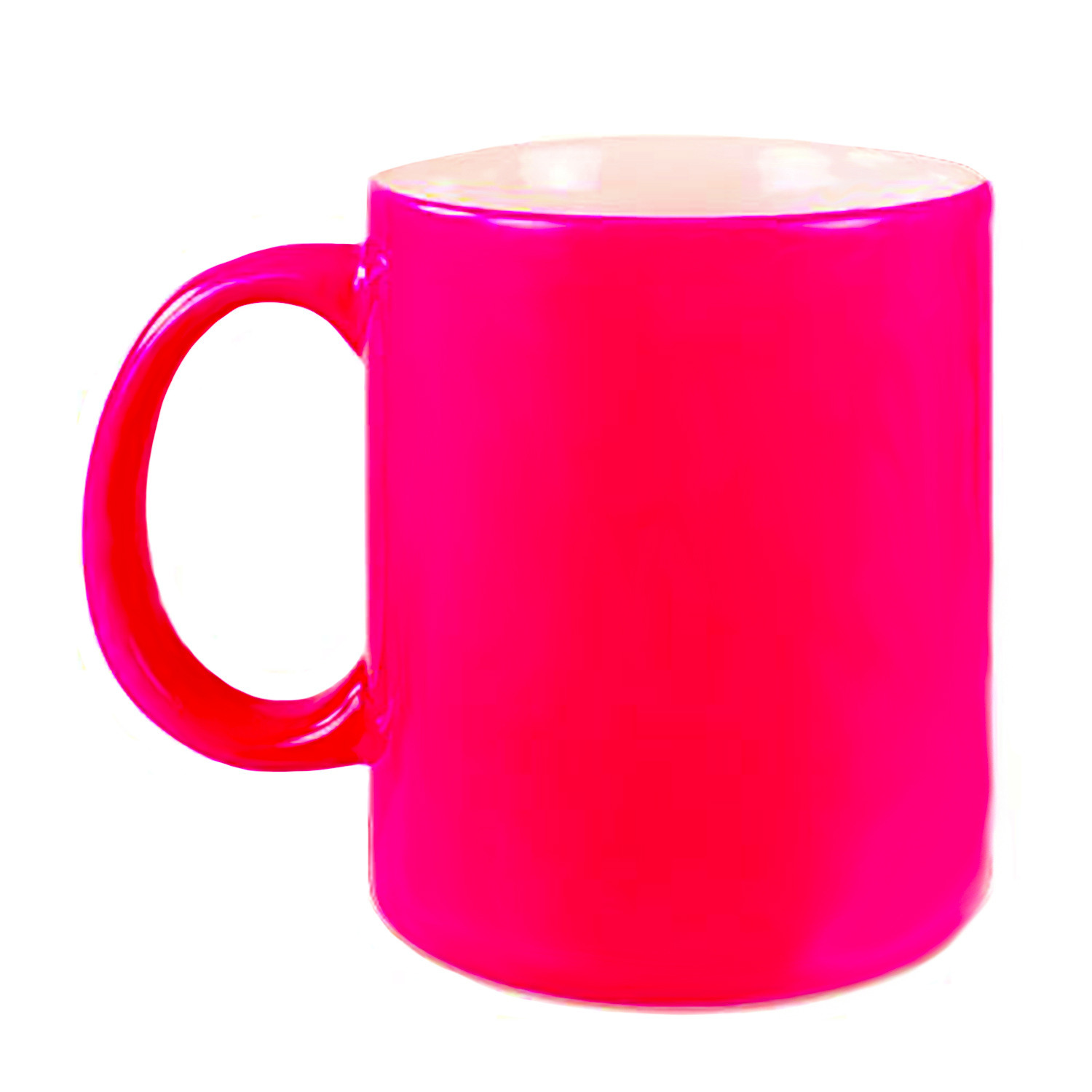 1x stuks neon roze bekers- koffiemokken 330 ml