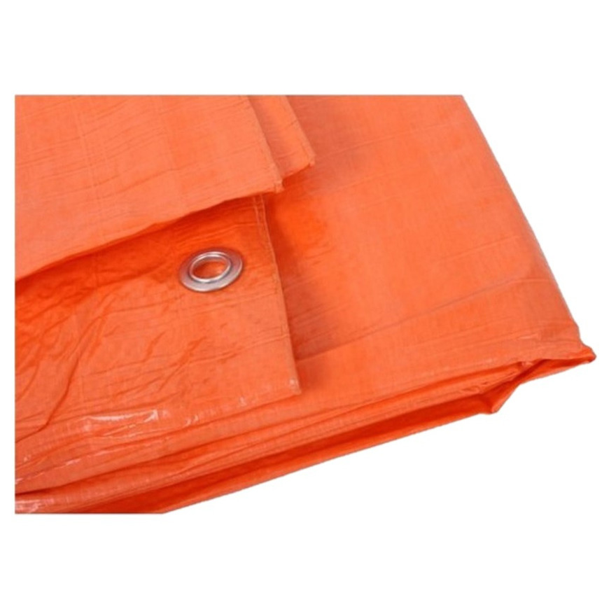 1x stuks outdoor-camping oranje afdekzeil-dekzeil 3 x 4 meter met ringen