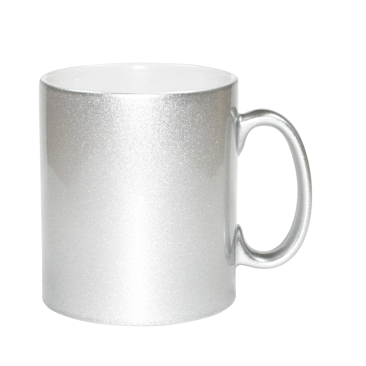 1x stuks zilveren bekers- koffiemokken 330 ml