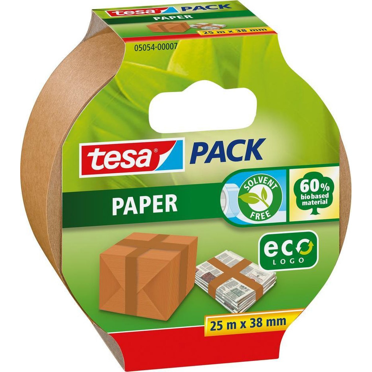 1x Tesa bruine verpakkingstape milieuvriendelijk 25 mtr x 38 mm