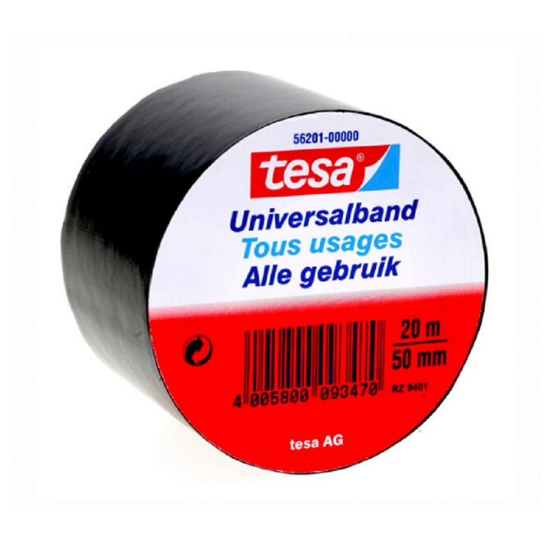 1x Tesa Universalband isolatie tape zwart 20 mtr x 5 cm