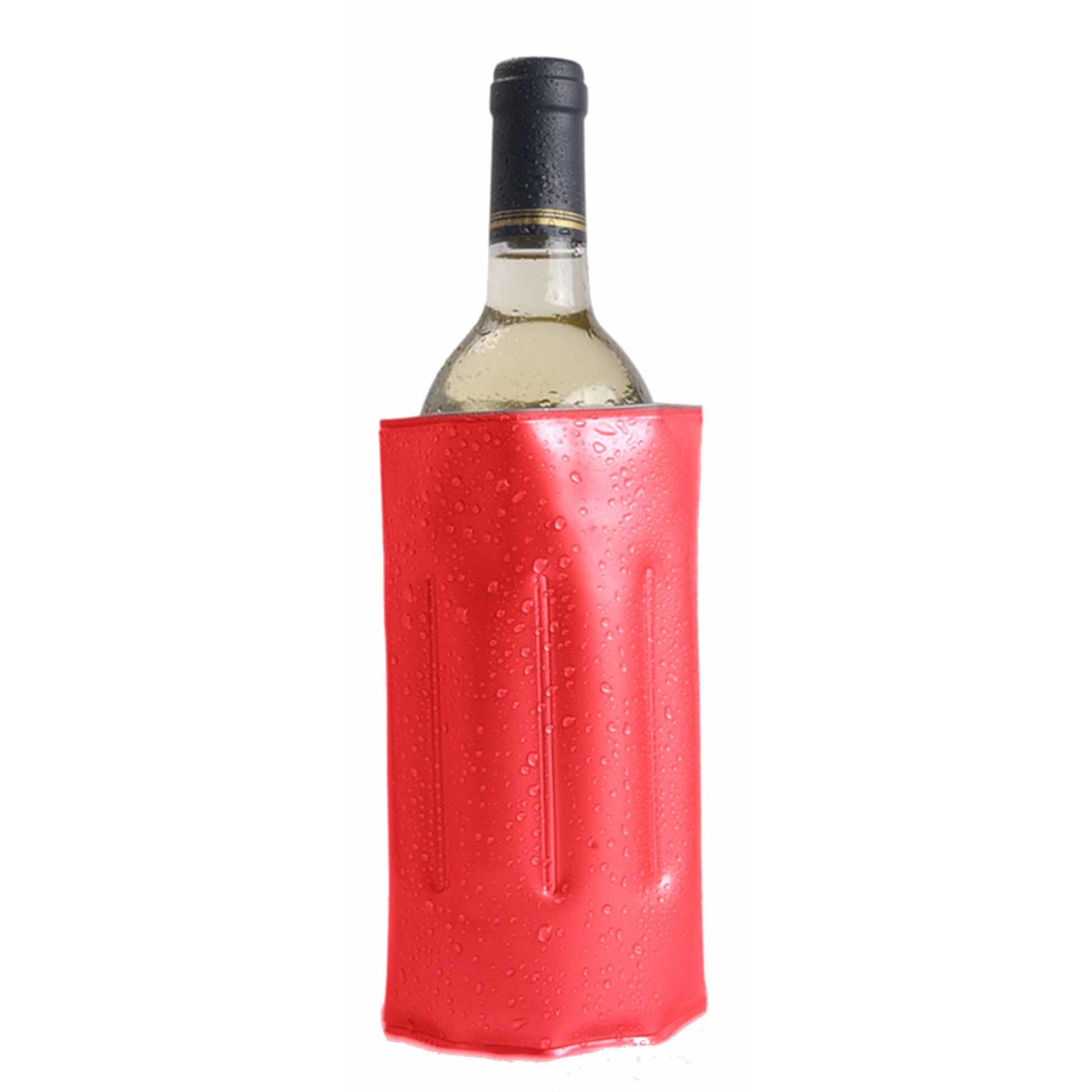 1x Wijnflessen-drankflessen koeler hoes rood 34 x 18 cm