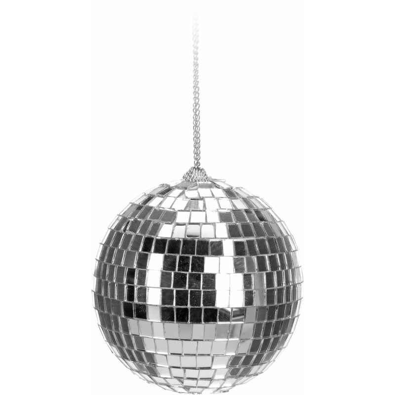 1x Zilveren discoballen-discobollen kerstballen 6 cm