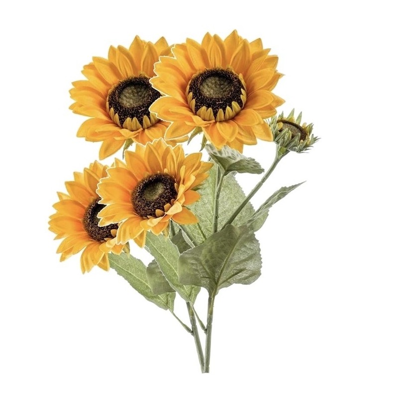 2 Stuks zonnebloemen kunstbloemen 62 cm 3 knoppen