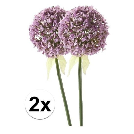 2 x Kunstbloemen steelbloem lila sierui 70 cm