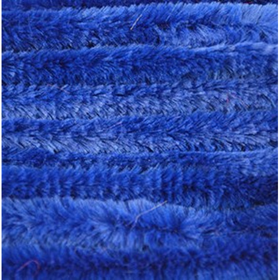 20x Hobbymateriaal chenillegaren blauw 14 mm x 50 cm