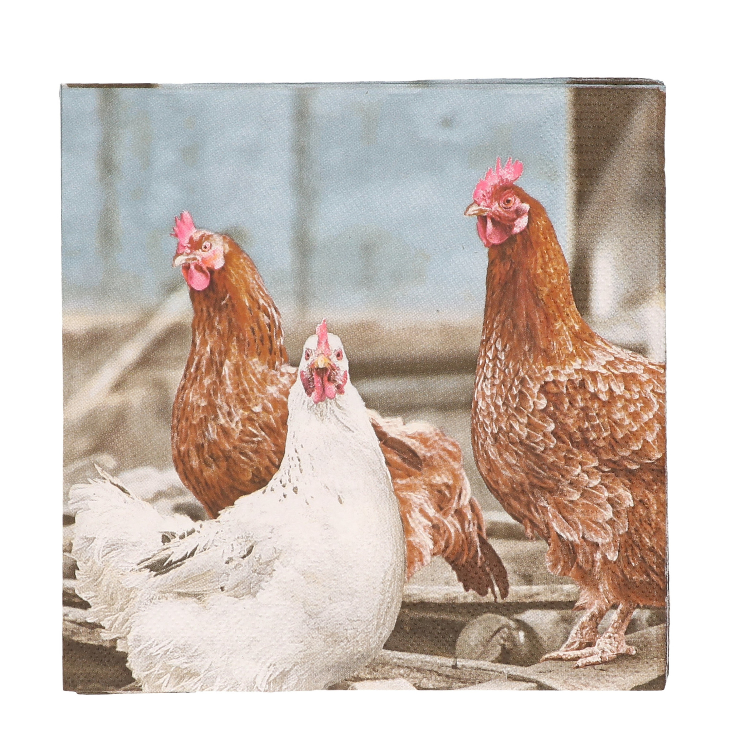 20x Pasen thema servetten met kippen print 33 x 33 cm
