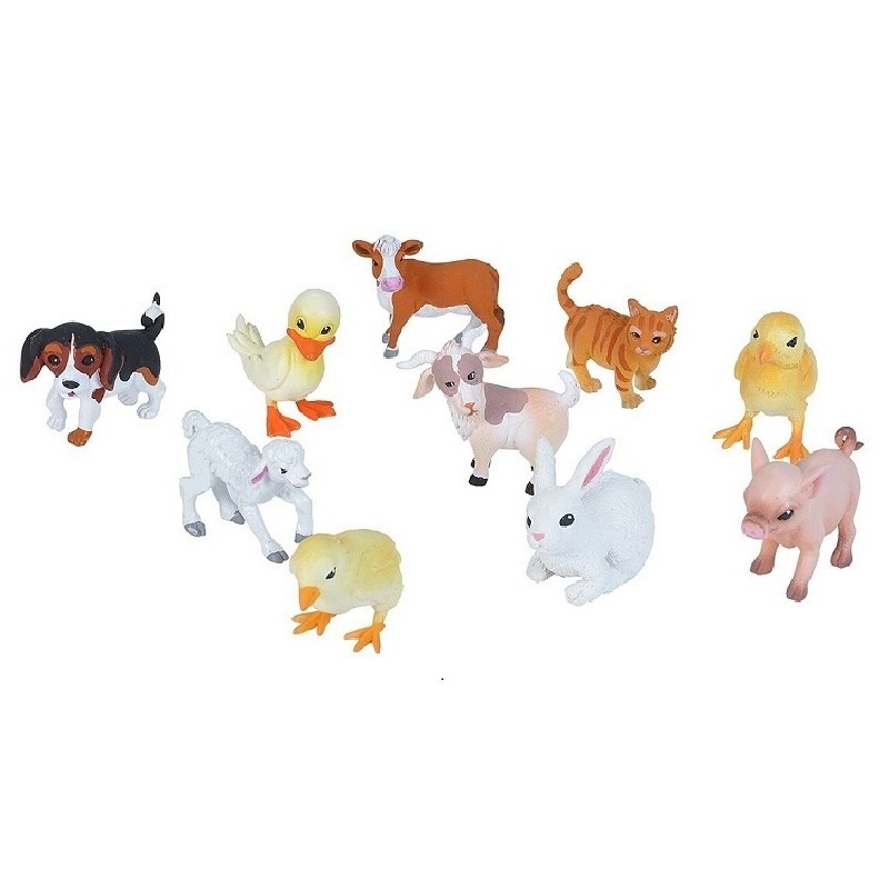 20x Plastic baby boerderijdieren speelfiguren