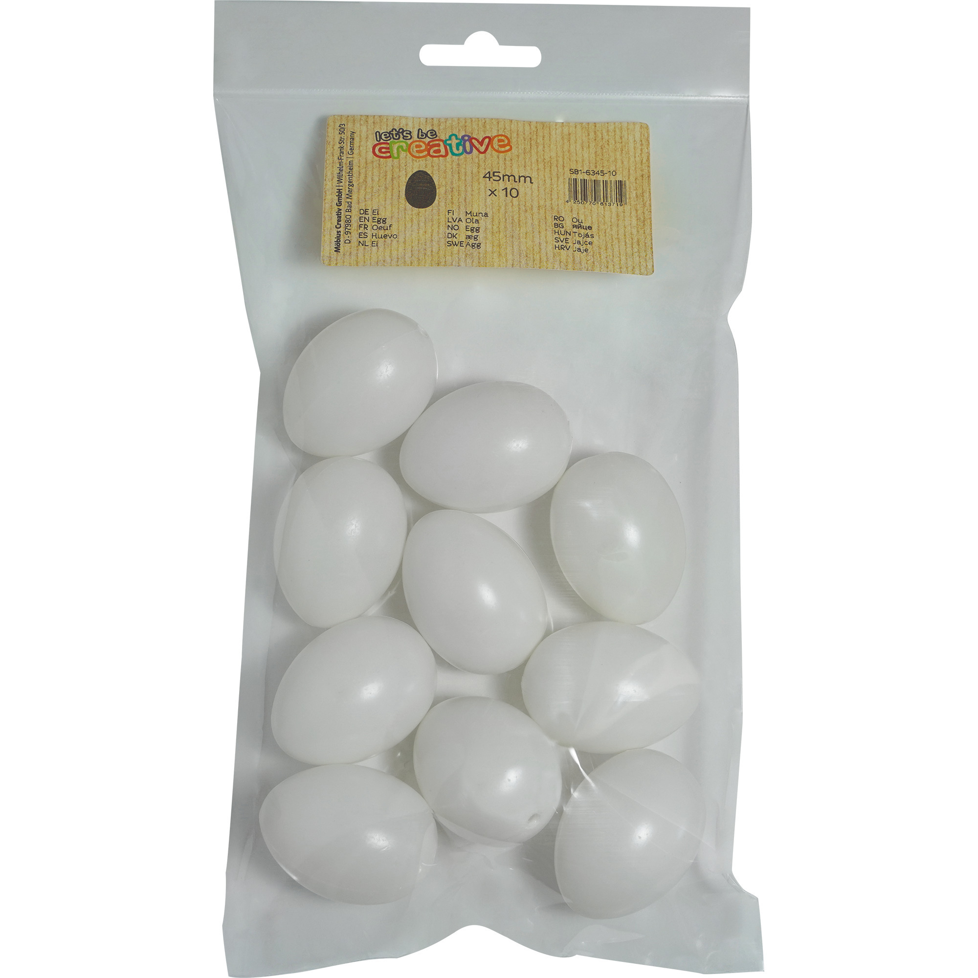 20x stuks hobby knutselen eieren van plastic 4,5 cm