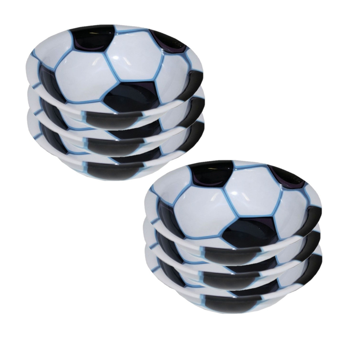 20x stuks voetbal bordjes kom-schaaltje van plastic 17,5 cm