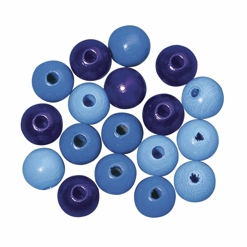230x Houten kralen blauw 6 mm in verschillende tinten