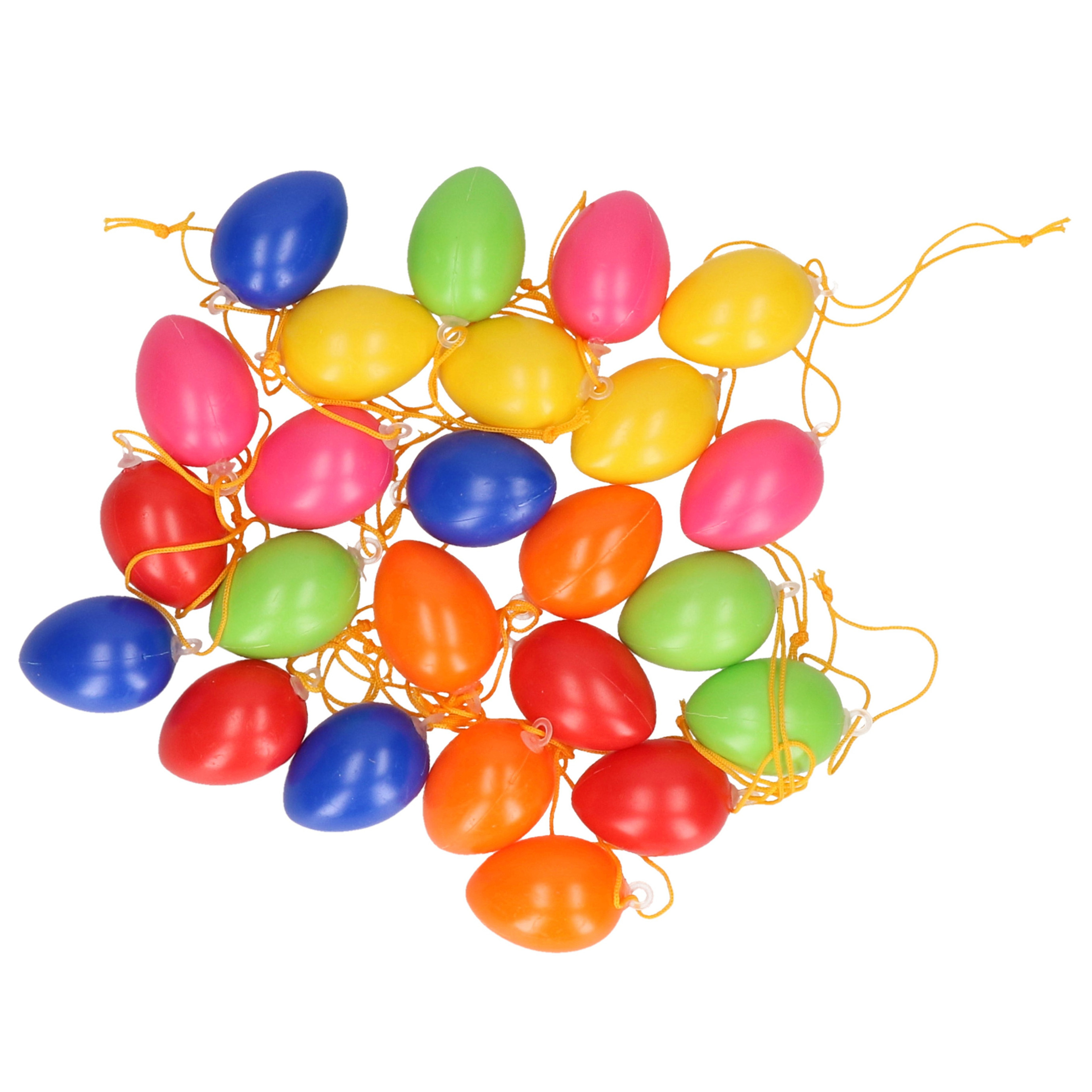 24x Gekleurde plastic-kunststof decoratie eieren-Paaseieren 4 cm