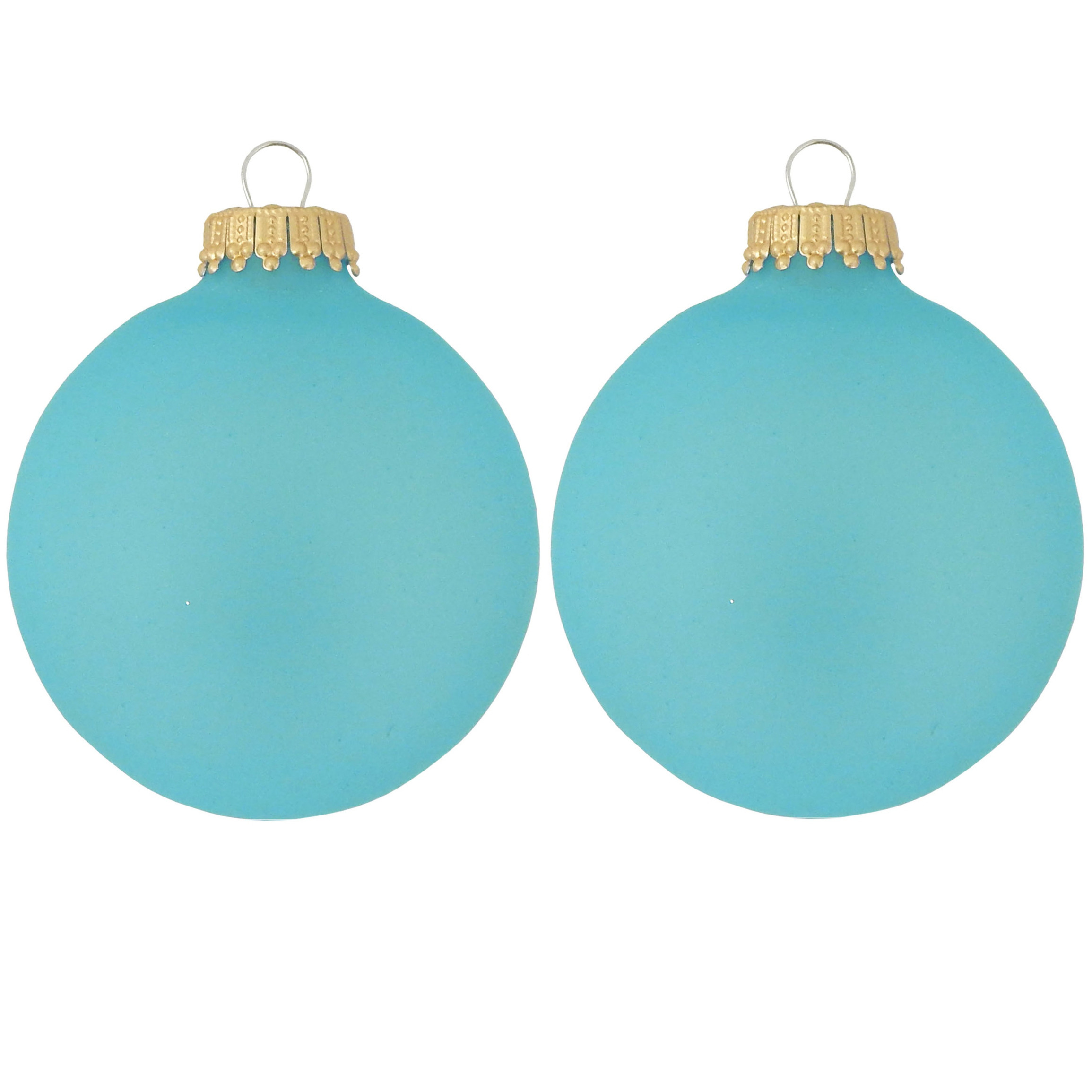 24x Matte blauwe kerstballen van glas 7 cm