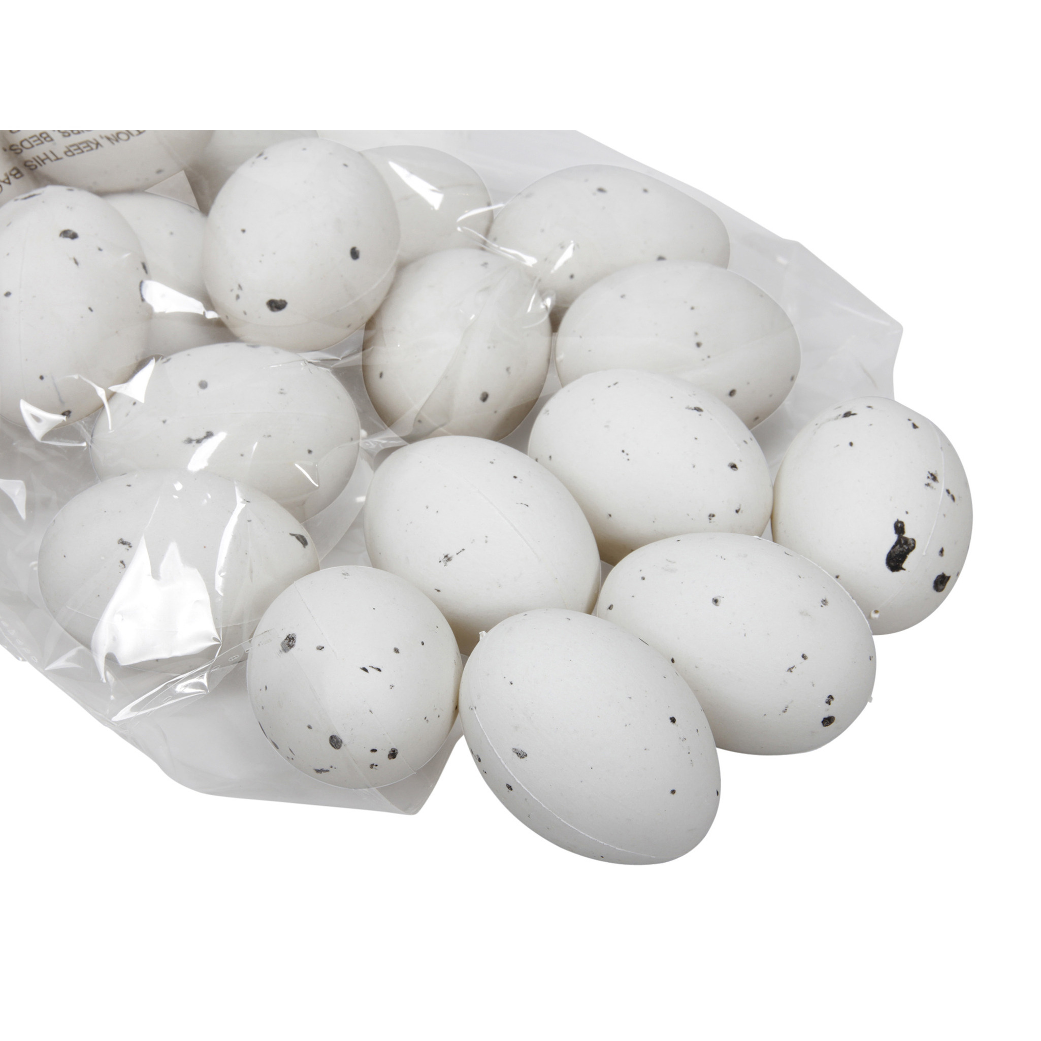24x stuks decoratie eieren plastic H6 cm wit