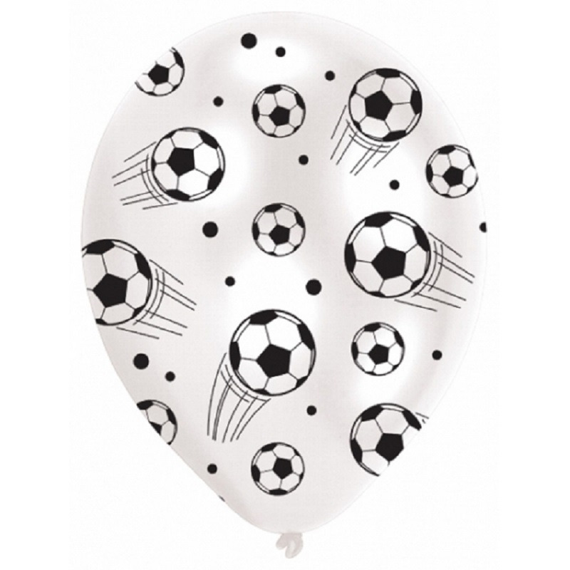 24x stuks kinder verjaardag ballonnen met voetbal print