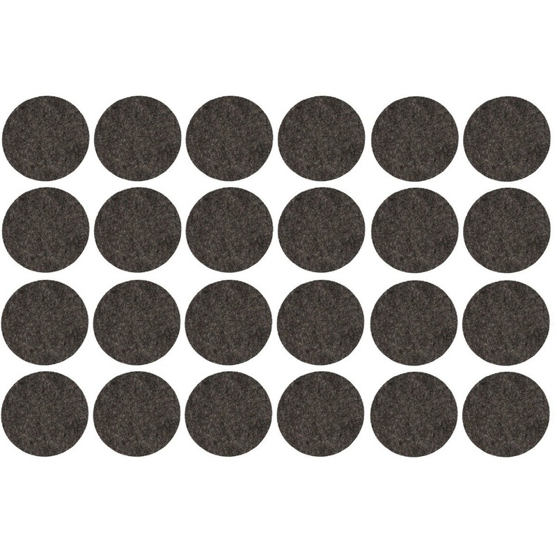 24x Zwarte meubelviltjes-antislip stickers 2,6 cm