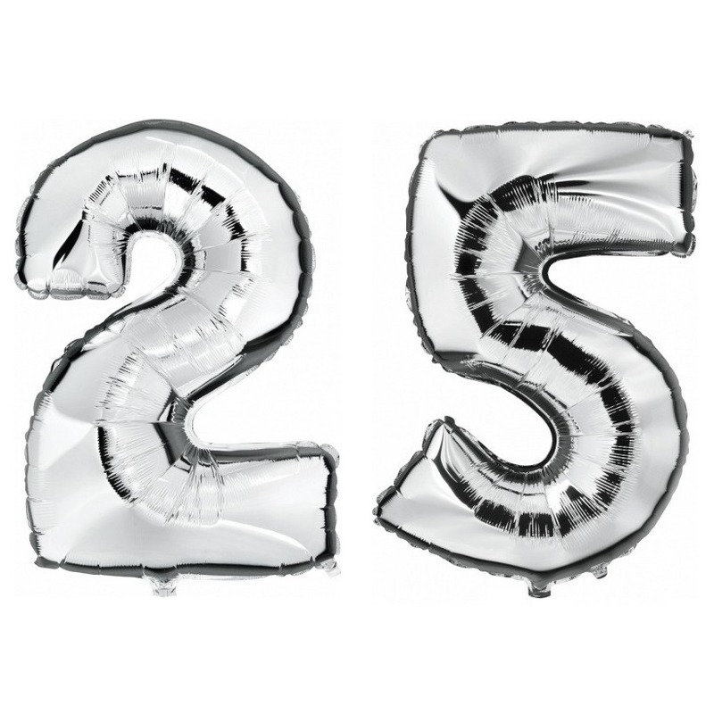 25 jaar leeftijd helium-folie ballonnen zilver feestversiering