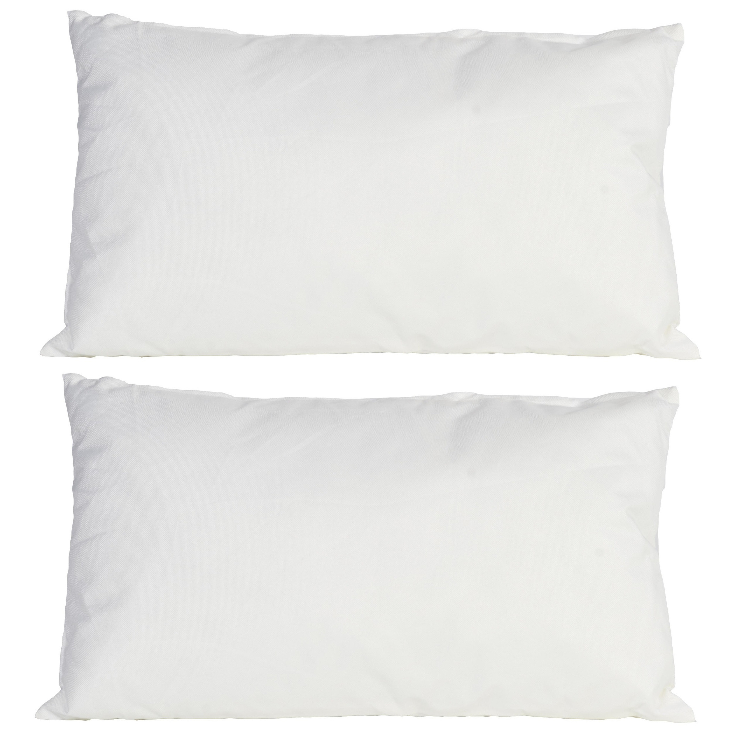 2x Bank-sier kussens voor binnen en buiten in de kleur wit 30 x 50 cm