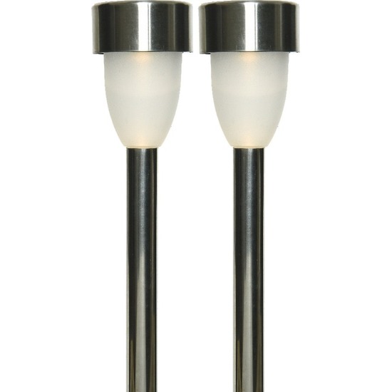 2x Buitenlamp-tuinlamp Nova 26 cm RVS op steker