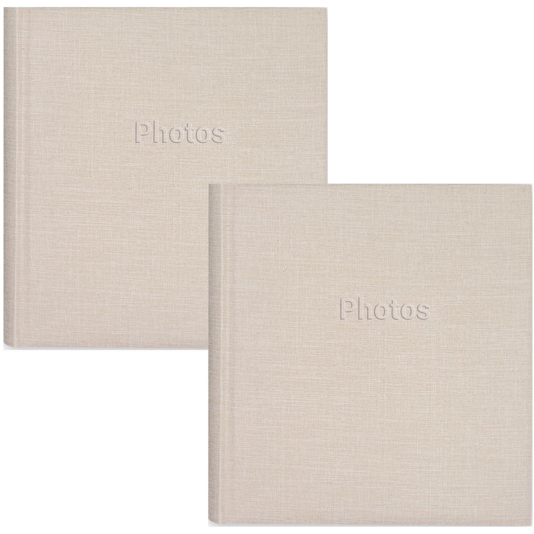 2x Fotoboek-fotoalbum met 30 paginas creme 29 x 31 x 4 cm