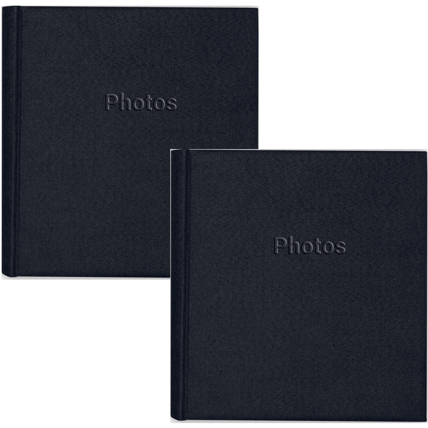 2x Fotoboek-fotoalbum met 30 paginas zwart 29 x 31 x 4 cm