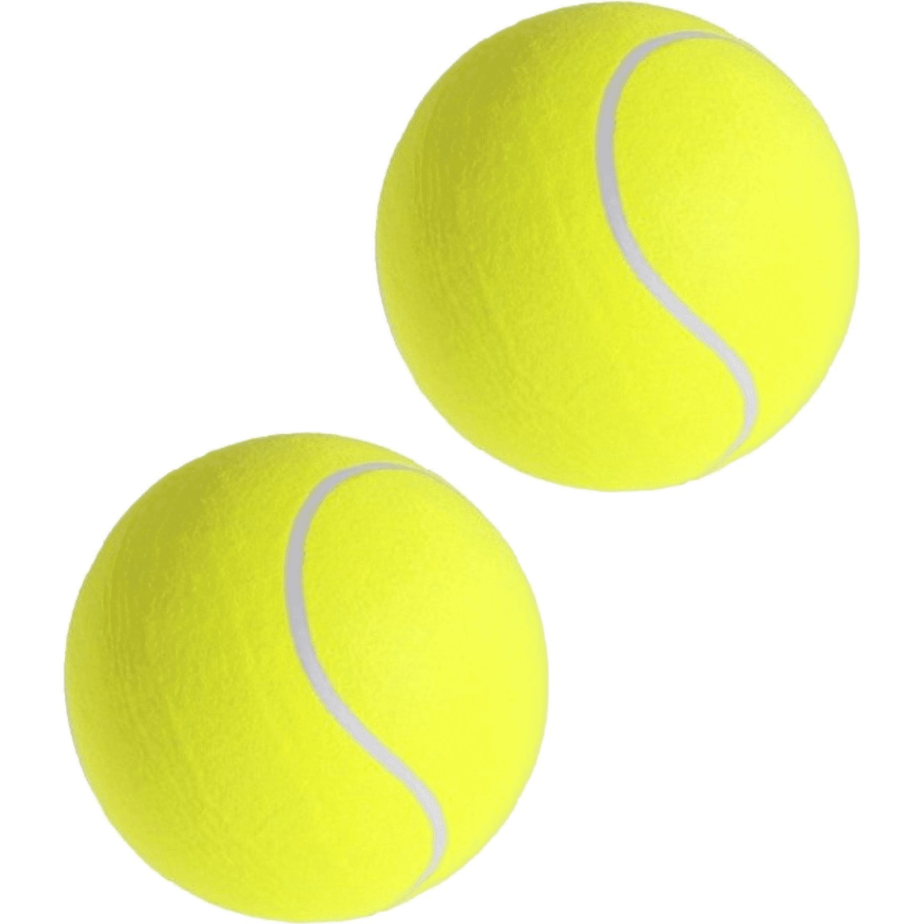 2x Grote tennisballen XXL 22 cm buitenspeelgoed
