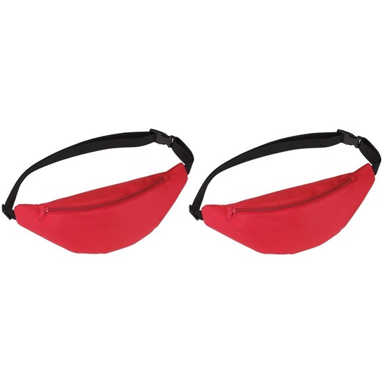 2x Heuptassen-fanny packs rood met verstelbare band