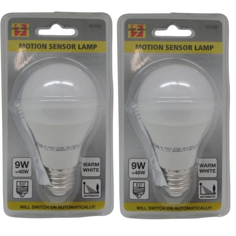 2x Led lamp-bulb E27 met bewegingssensor