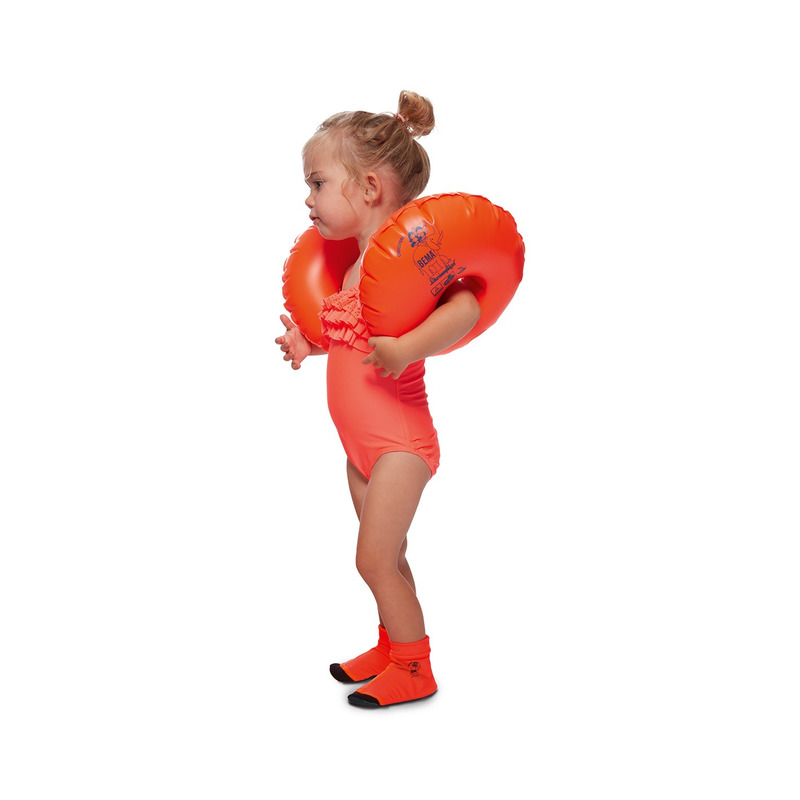 2x Oranje zwembadsokken voor kinderen maat 24-27