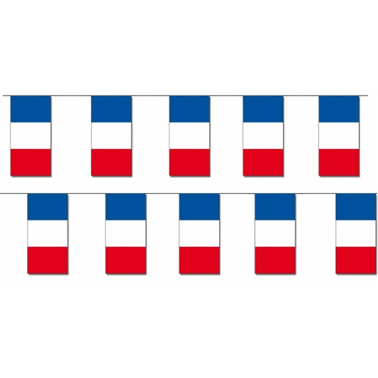2x Papieren vlaggenlijn Frankrijk landendecoratie