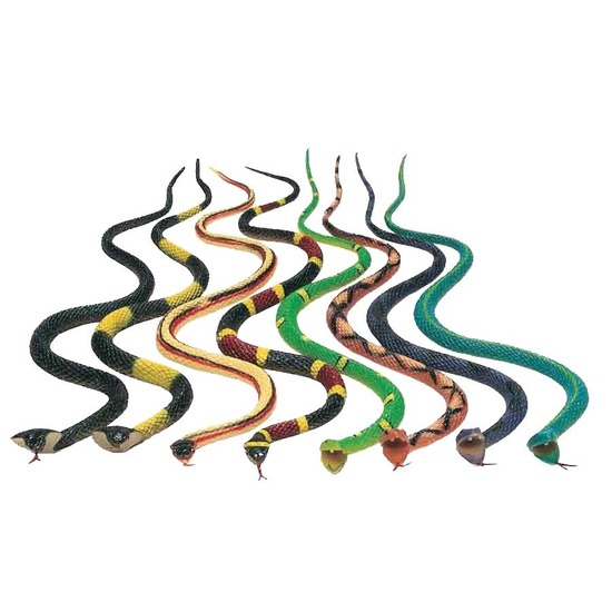 2x Plastic dieren slangen 30 cm