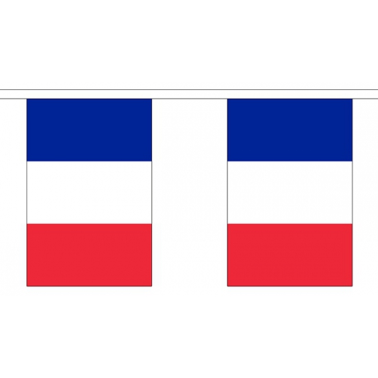 2x Polyester vlaggenlijn van Frankrijk 3 meter