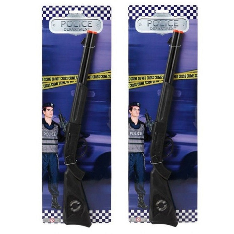 2x Speelgoed geweer soldaten-politie 56 cm