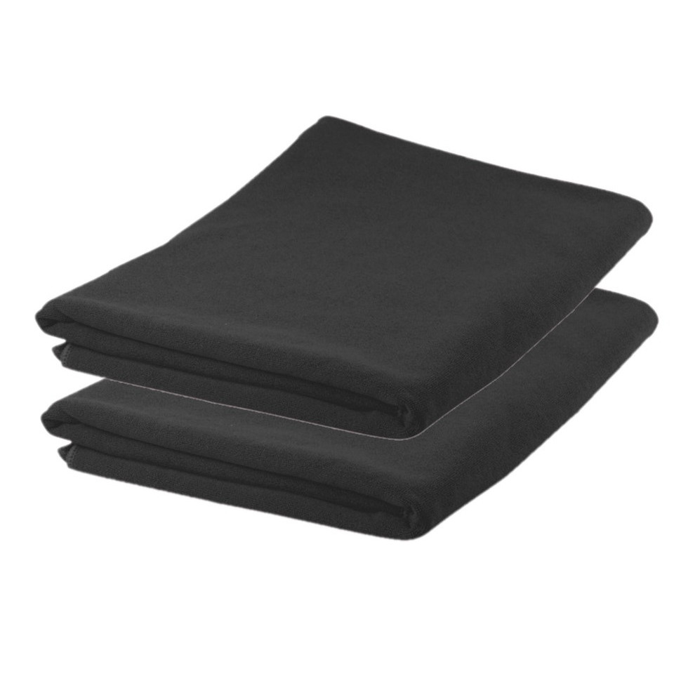 2x stuks Badhanddoeken-handdoeken extra absorberend 150 x 75 cm zwart