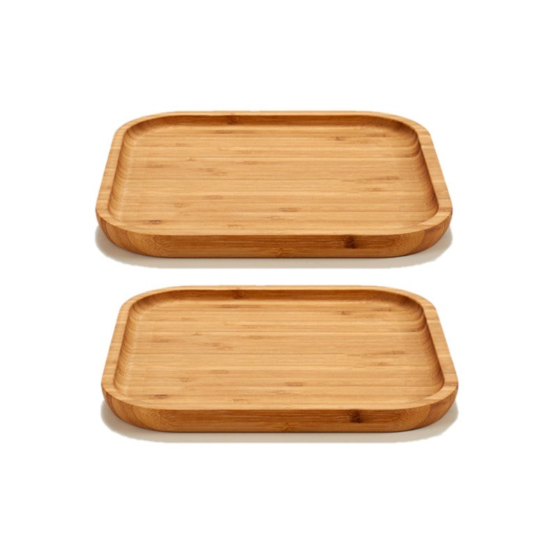 2x stuks bamboe houten broodplanken-serveerplanken vierkant 20 cm