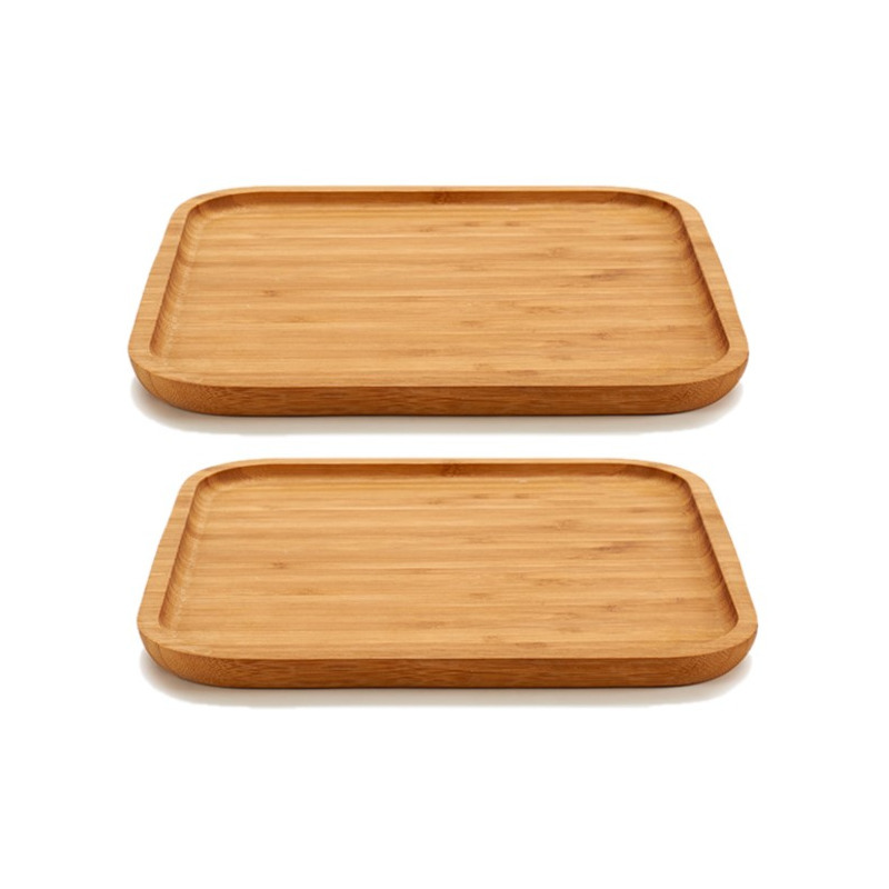 2x stuks bamboe houten broodplanken-serveerplanken vierkant 25 cm
