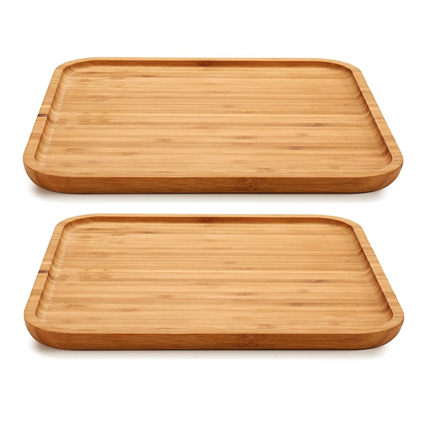 2x stuks bamboe houten broodplanken-serveerplanken vierkant 30 cm