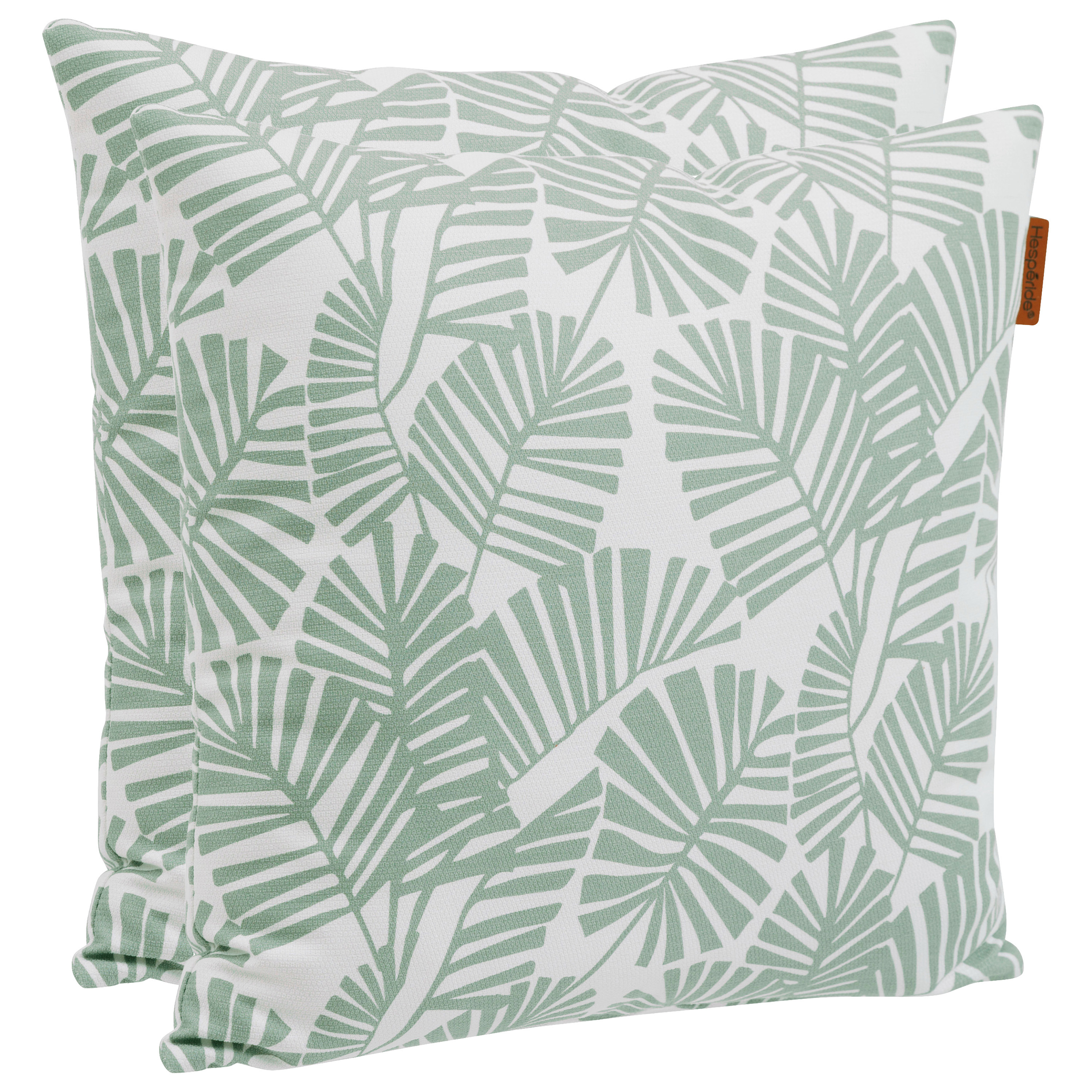 2x Stuks Bank-sier-tuin kussens voor binnen en buiten palm print 40 x 40 cm