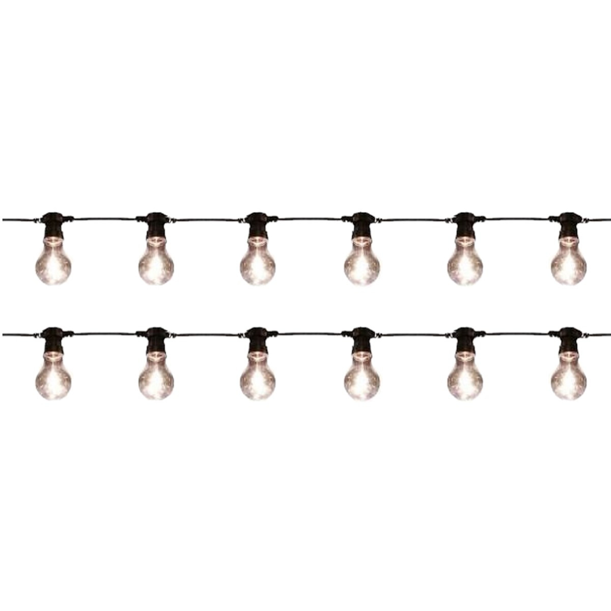 2x stuks binnen-buiten verlichting lichtsnoer 10 meter met warm witte LED lampjes