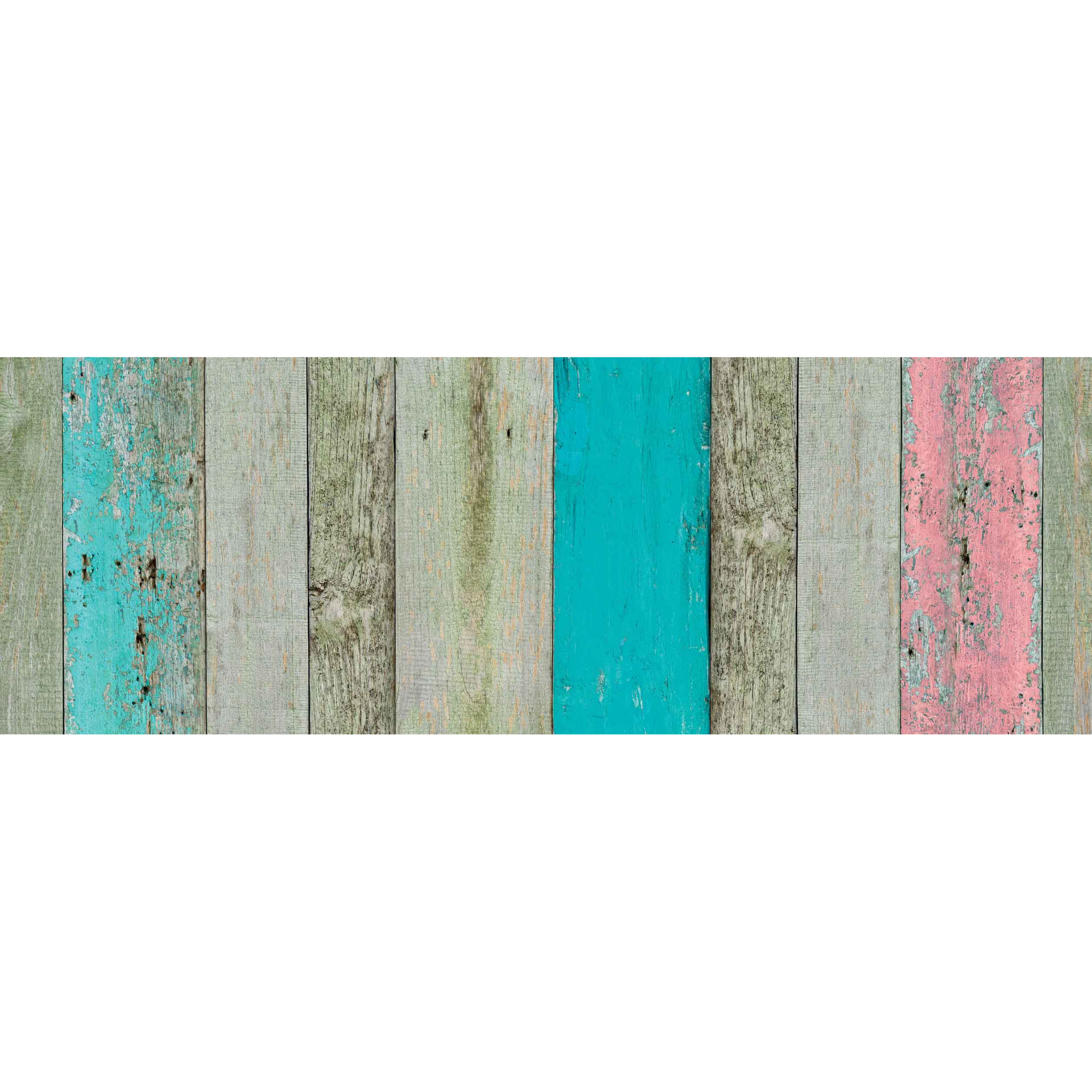 2x Stuks decoratie plakfolie houten planken look groen-bruin-roze 45 cm x 2 meter zelfklevend