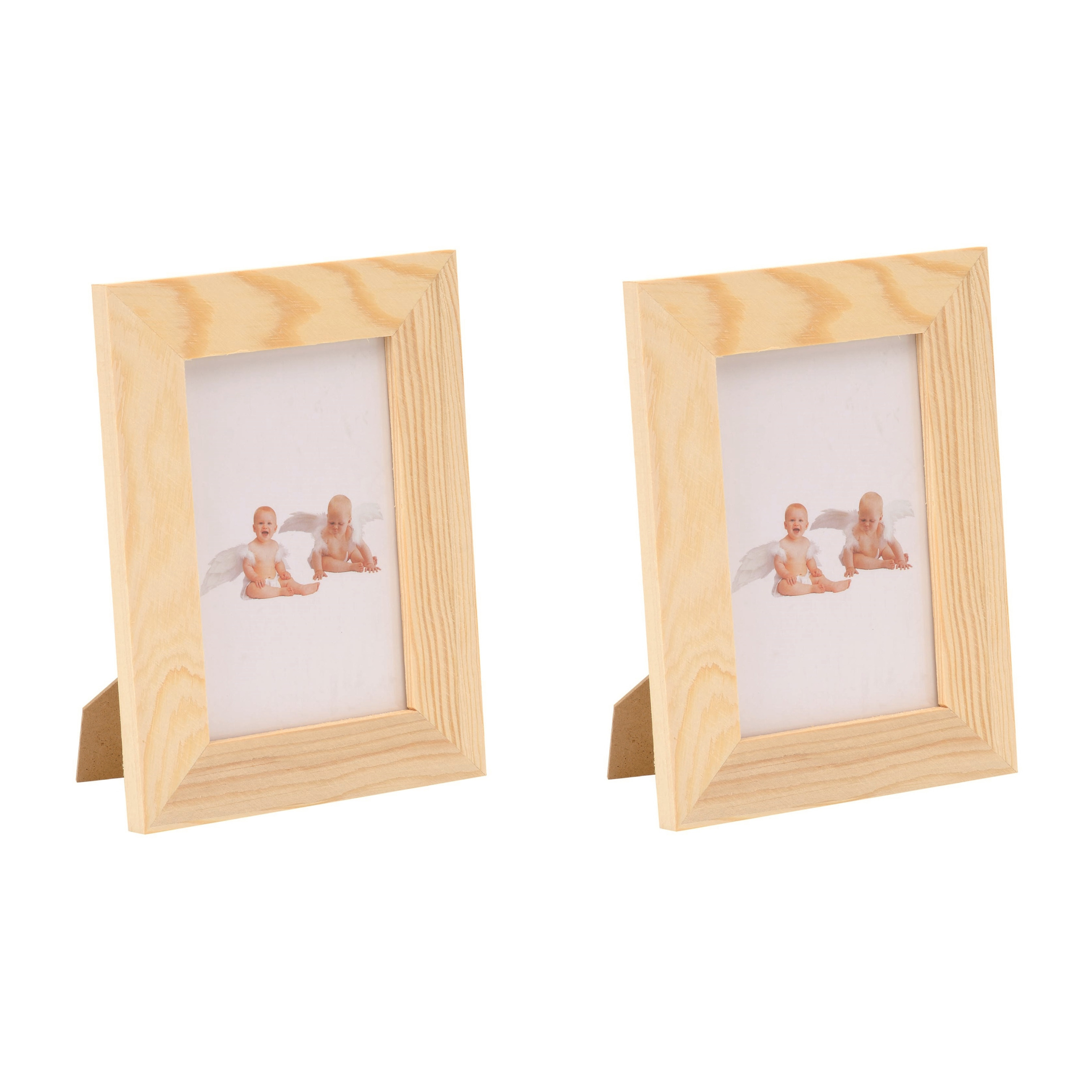 2x stuks houten fotolijsten-fotolijstjes 14.5 x 19.5 cm DIY hobby-knutselmateriaal