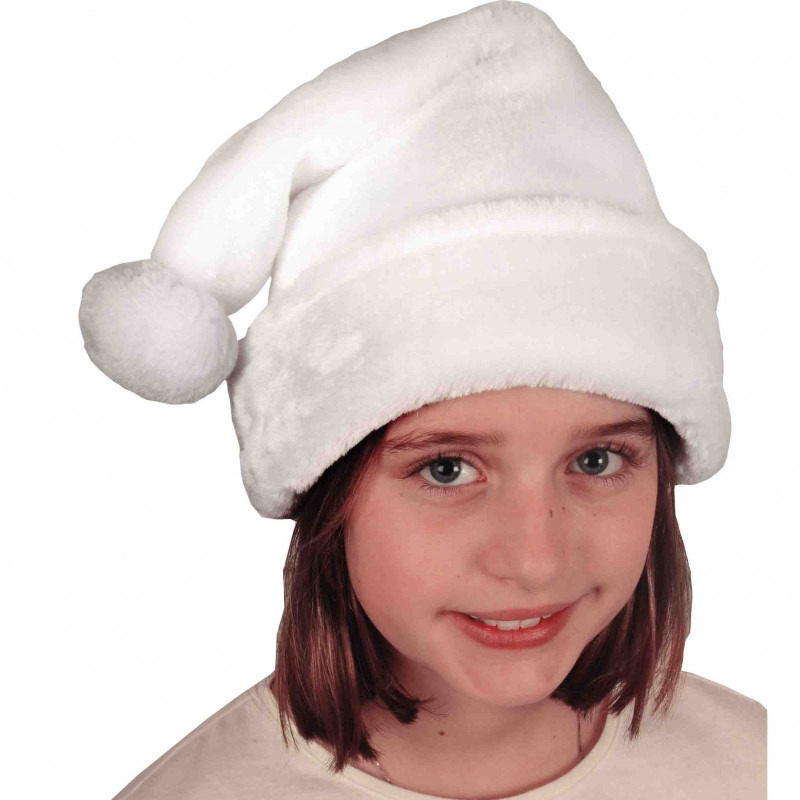 2x stuks kerstaccessoires kerstmutsen wit voor kinderen