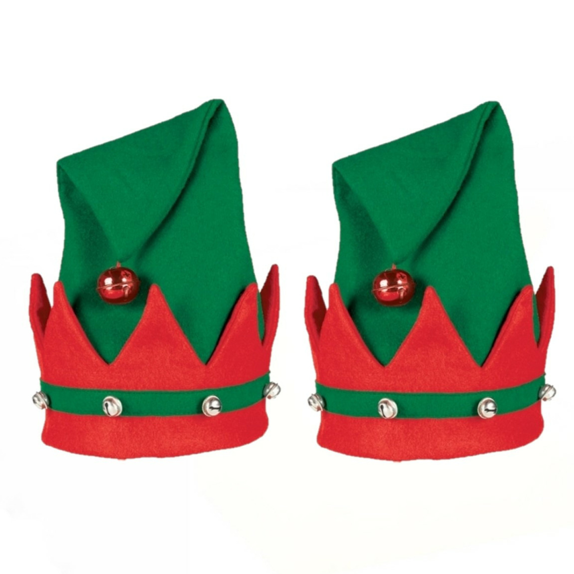 2x stuks kerstelfen verkleed hoed-muts voor volwassenen