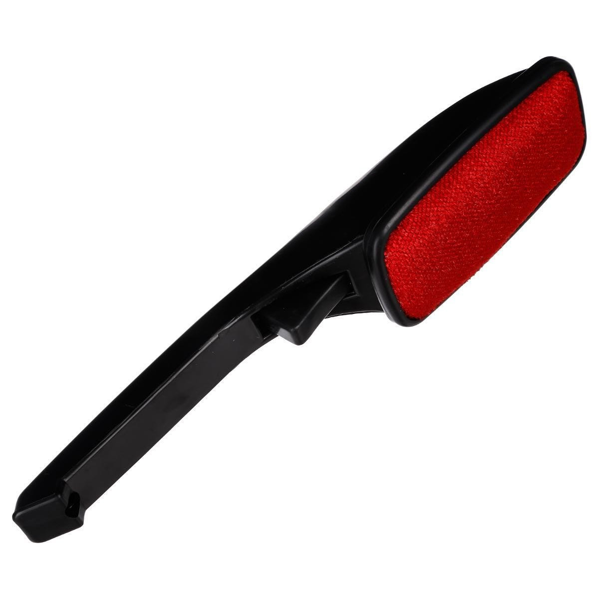 2x Stuks kledingborstel-pluizenborstel zwart-rood 25 cm met roterende kop