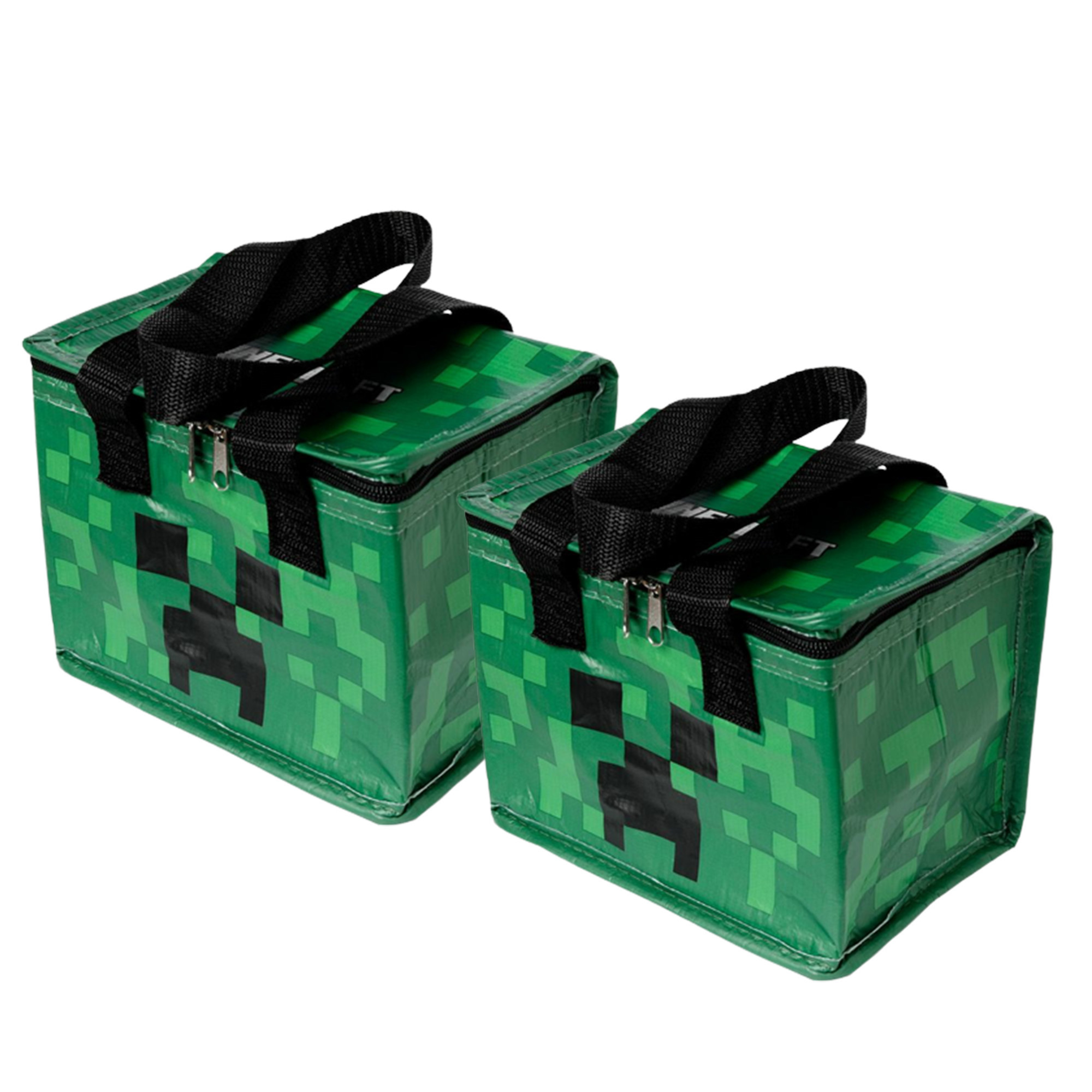 2x Stuks Kleine lunch koeltas Minecraft print 21 x 15 x 14 cm 4,4 liter