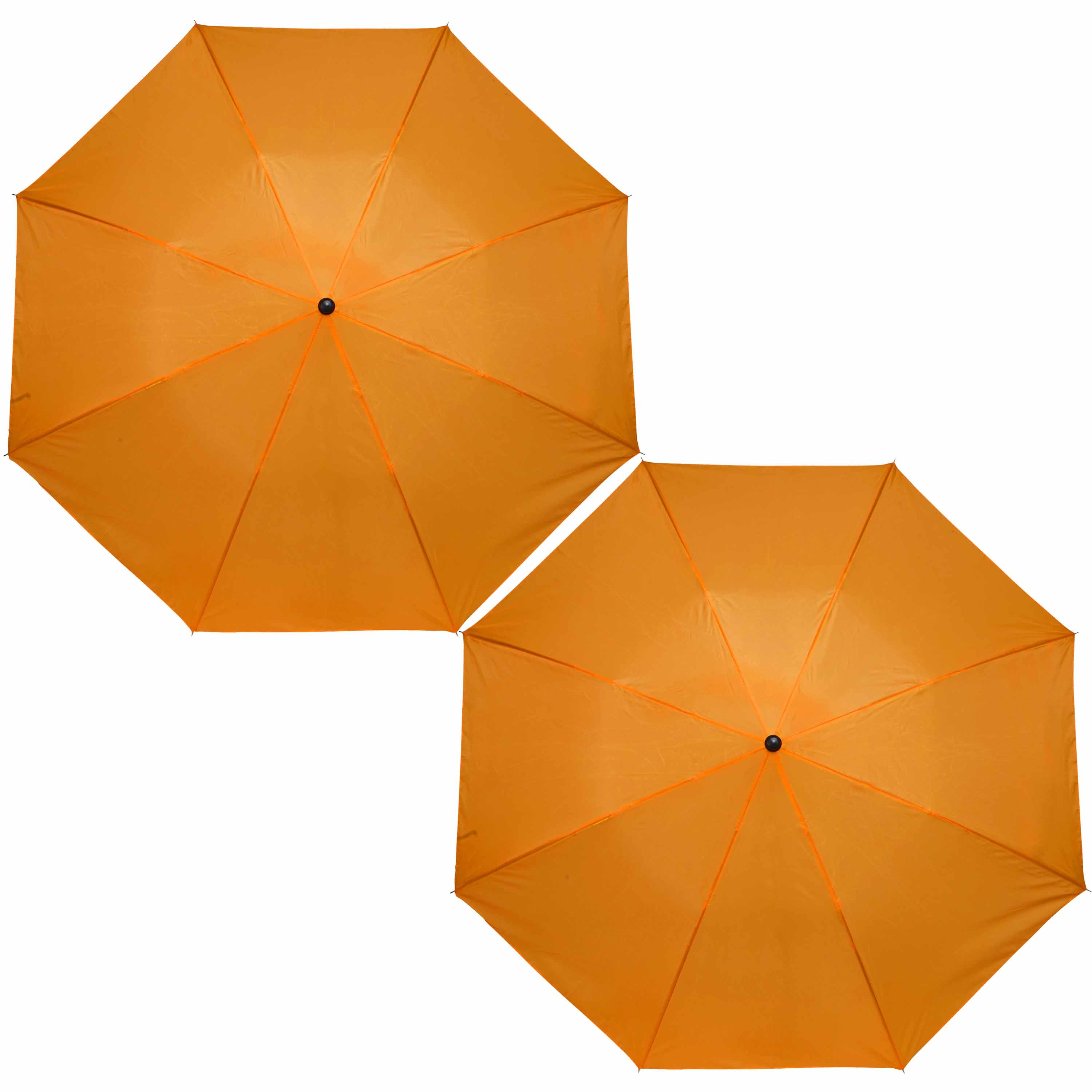 2x stuks kleine opvouwbare paraplus oranje 93 cm