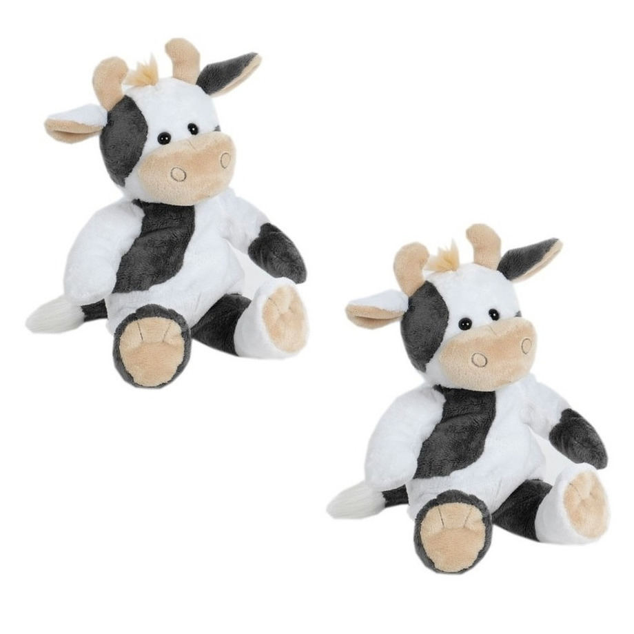 2x stuks koe-koeien boerderijdier knuffels 35 cm knuffeldieren