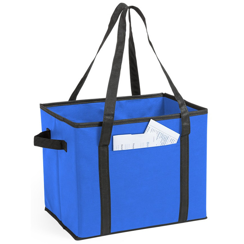 2x stuks kofferbak-kasten opberg tassen blauw voor auto spullen 34 x 28 x 25 cm