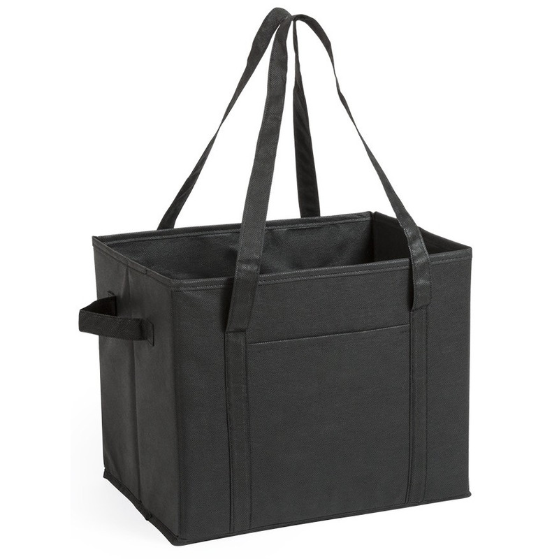 2x stuks kofferbak-kasten opberg tassen zwart voor auto spullen 34 x 28 x 25 cm