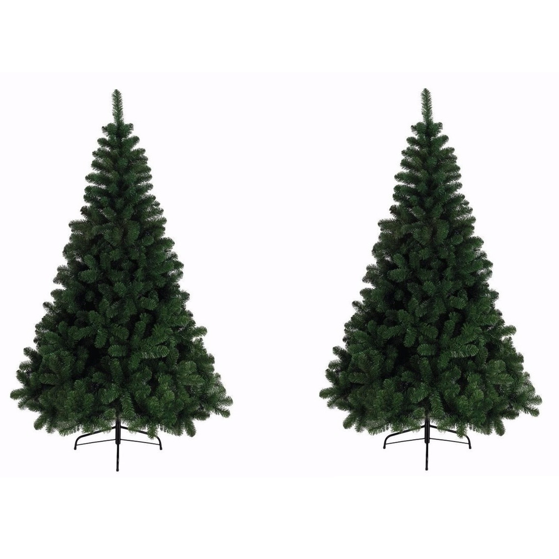 2x stuks kunst kerstbomen-kunstbomen groen 120 cm